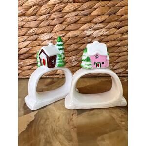 Church & Cottage in Snow Porcelain Napkin Holder